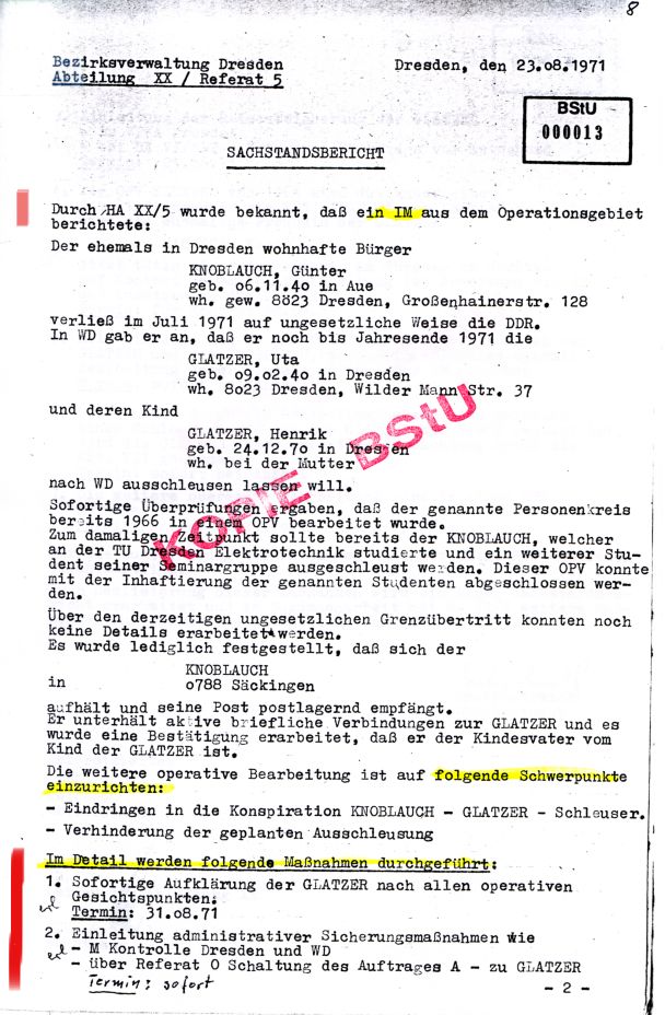 G�nter Knoblauch - Ein IM aus dem Operationsgebiet BRD berichtet an das MfS