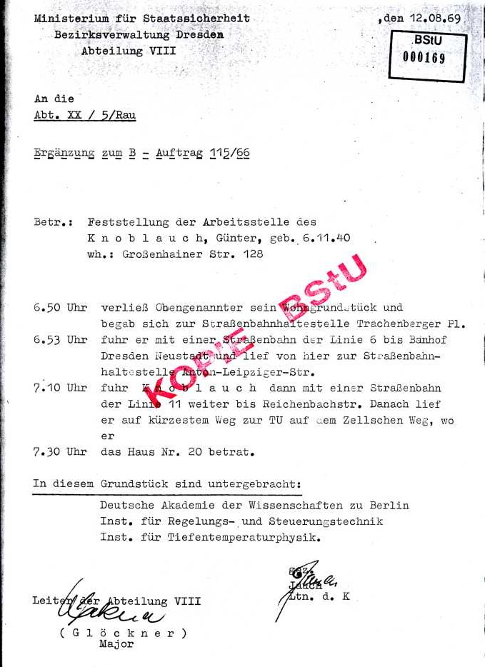 G�nter Knoblauch - das MfS ermittelt 